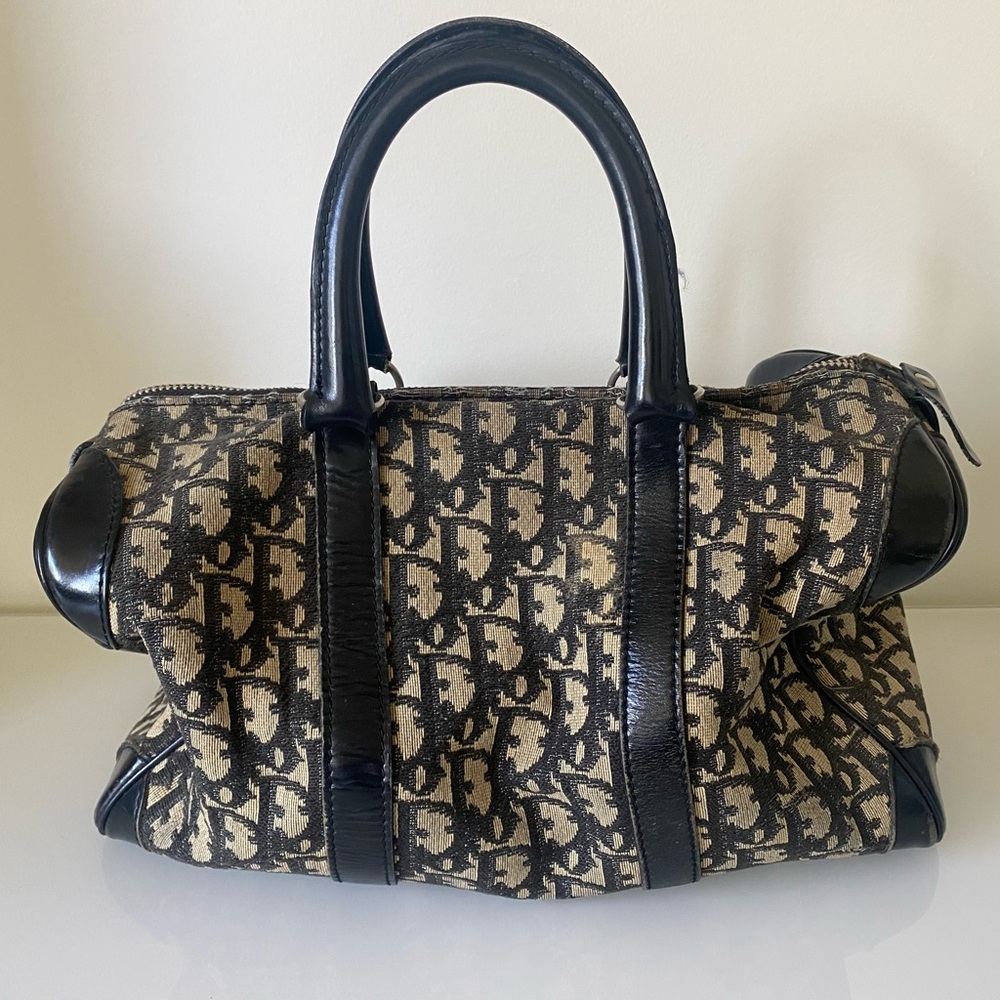 Christian Dior Vintage jacquard logo Boston Bag